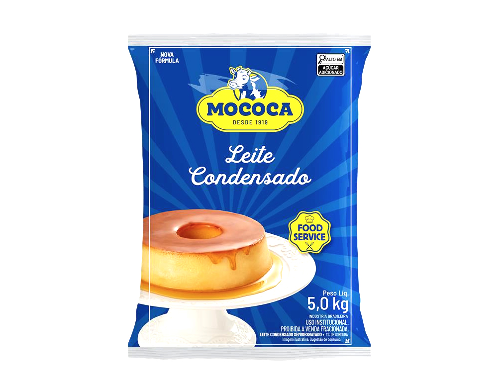 LEITE CONDENSADO GRANDE SEMIDESNATADO MOCOCA 5 KG (CX 4 BAG)